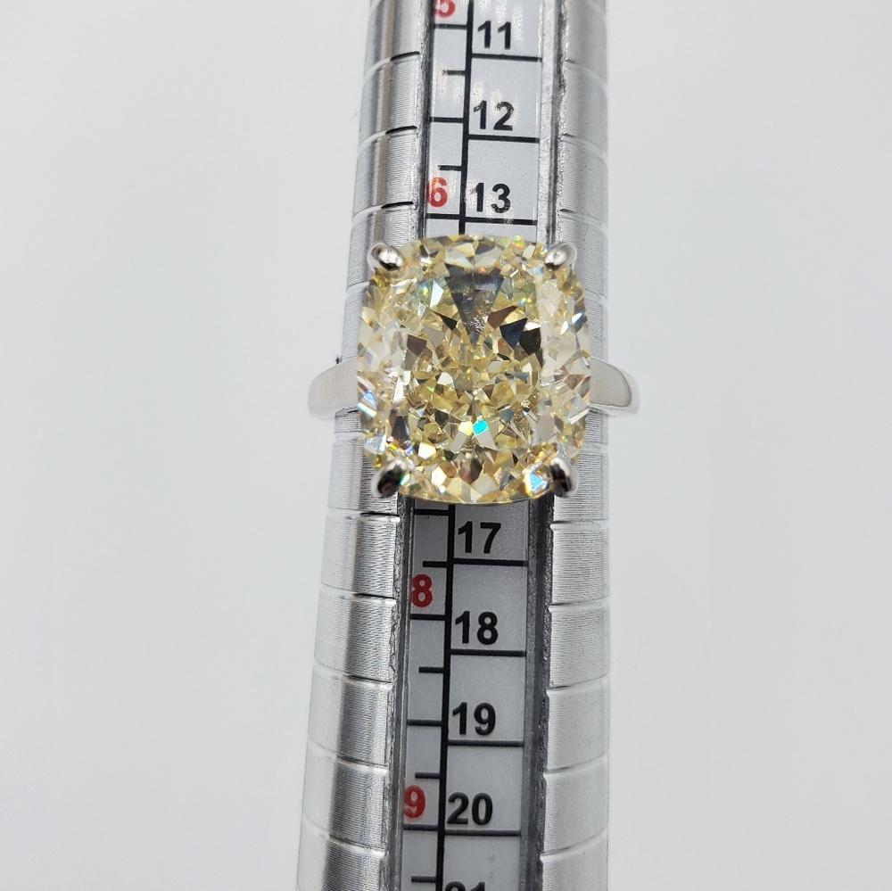 12CTW Assher Cut Radiant Ice Crushed High Carbon Lab Diamond Ring 925 Stamped - Picture 10 of 13